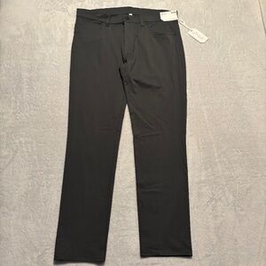 Stylus Slim Fit 5-Pocket Flat Front Pants, Charcoal Smoke Grey - Size 34X30